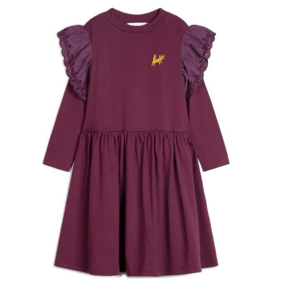 WOLF & RITA Jacinta Long Sleeve Gathered Skirt Dress, Purple - Picture 1 of 11